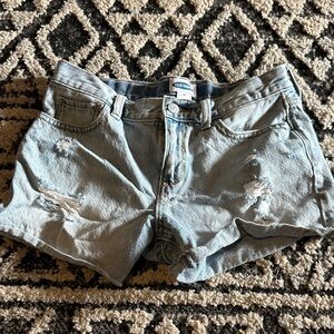 Old Navy Women's Light Blue Distressed Jean Shorts